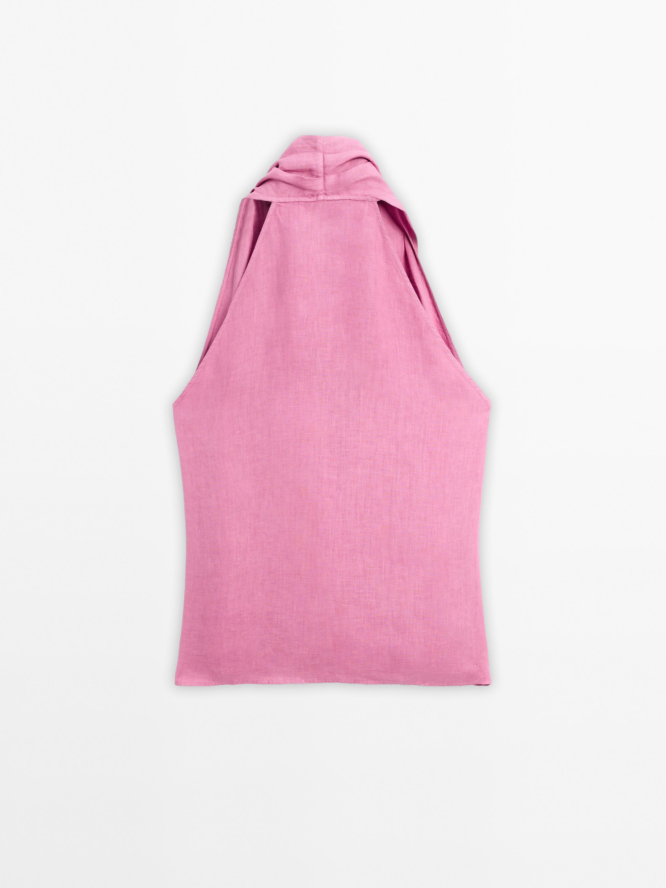 Top lin cache-cœur à encolure américaine